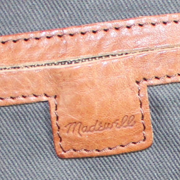 Madewell Transporter Khaki Green Canvas Brown leather Accent Duffle Weekender - Picture 7 of 9